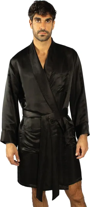 Luxury Artisan Silk Robes For Men, Pure Natural Mulberry Mens Silk Robes 27 Momme
