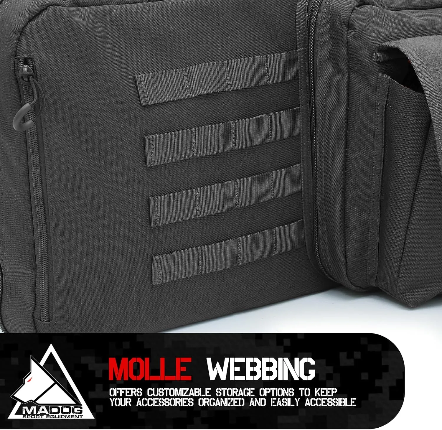 MADOG 47 inch Double Rifle Bag Soft Pistol Cases Long Portable Tactical Shotgun Backpack for Shooting Hunting Carrying, Black