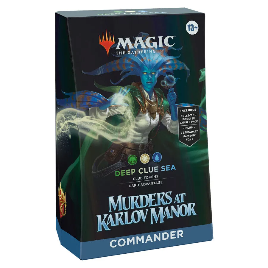 Magic: The Gathering Murders at Karlov Manor Commander Deck - Deep Clue Sea (100-Card Deck, 2-Card Collector Booster Sample Pack   Accessories)