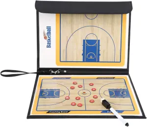 Magnetic Coaching Basketball Board, Colorful Folding Tactics Teaching Display Plate PU Leather Water Proof Training Clipboard for Teaching Instruction