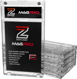 MagPro 55PT Magnetic Card Holder; Duel Magnet Card Case for Secure Holding Strength to Guard Against Unintentional Openings; Includes 5 Magnetic Trading Card Case; (5 Pack)