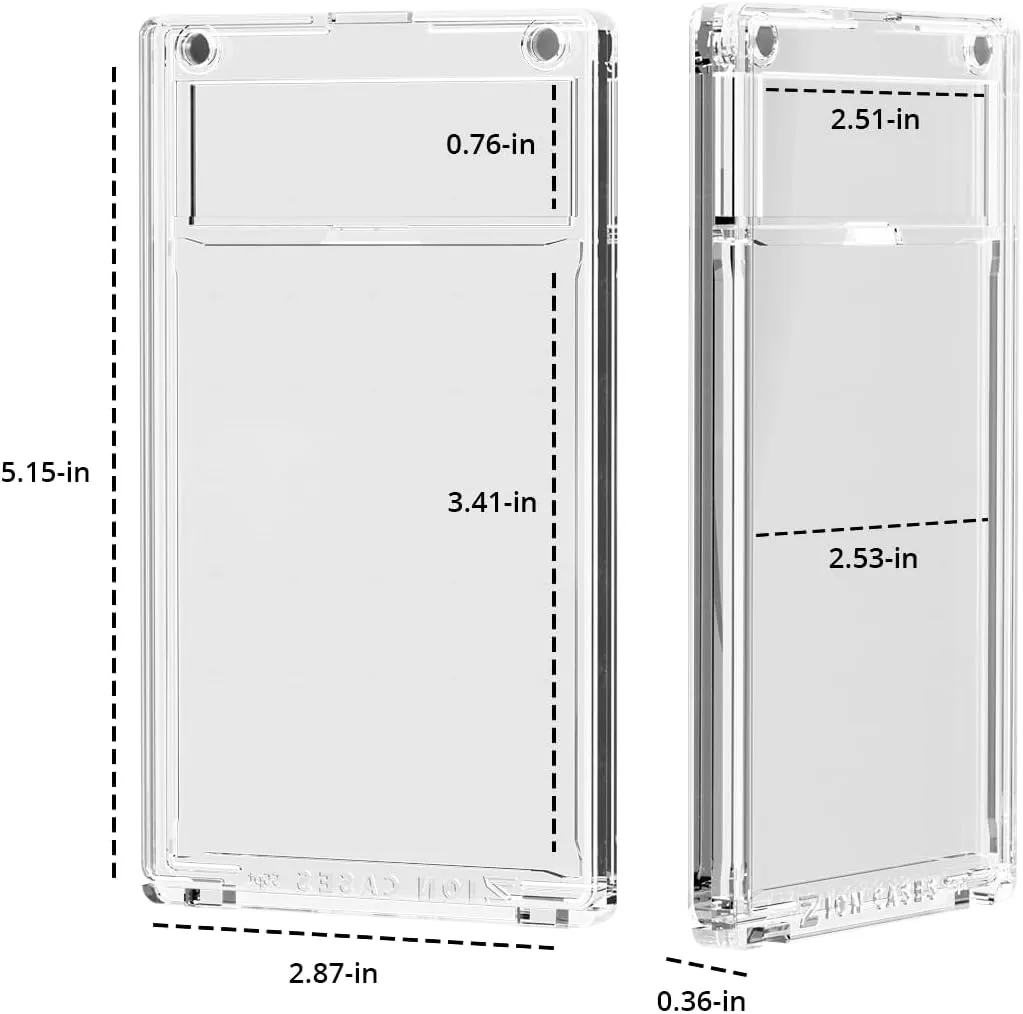 MagPro 55PT Magnetic Card Holder; Duel Magnet Card Case for Secure Holding Strength to Guard Against Unintentional Openings; Includes 5 Magnetic Trading Card Case; (5 Pack)