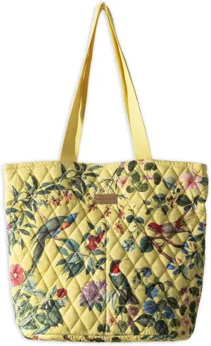 Maison d' Hermine Shopping Bag Cotton Quilted Tote Bag with Zipper Pockets & Small Pouch Grocery Bag for Work Travel Lunch