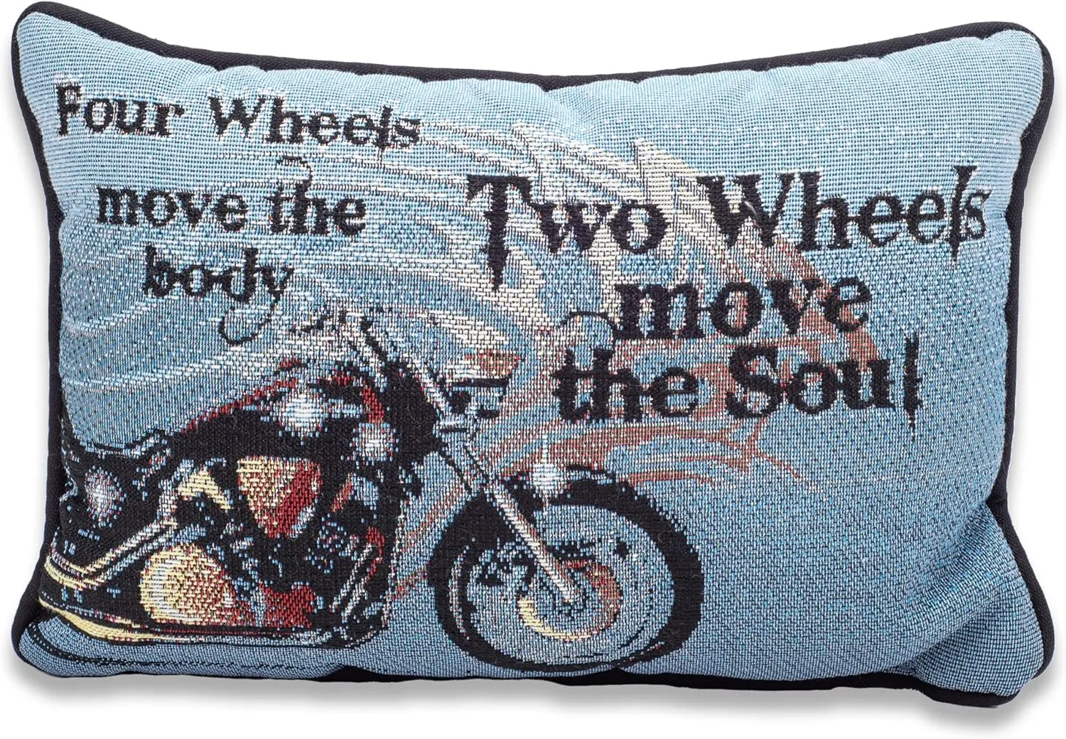 Manual 12.5 x 8.5-Inch Decorative Throw Pillow, Four Wheels Move The Body