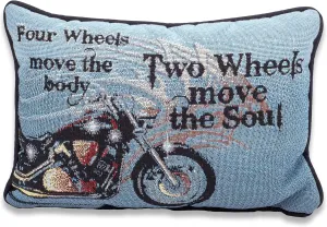 Manual 12.5 x 8.5-Inch Decorative Throw Pillow, Four Wheels Move The Body
