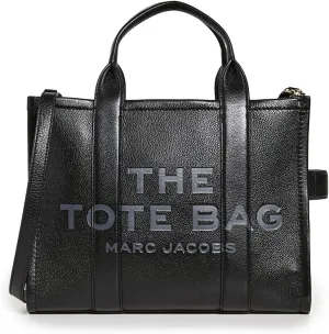 Marc Jacobs Women's The Leather Medium Tote Bag, Black, One Size