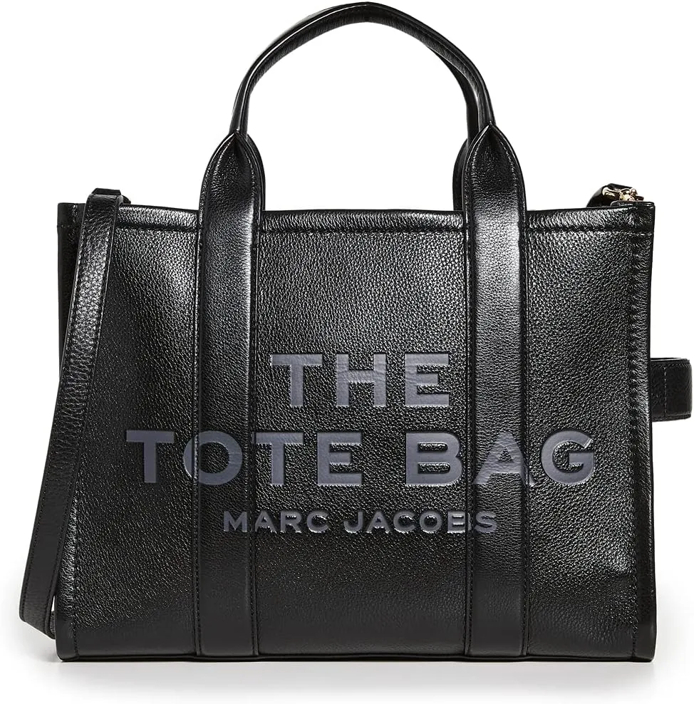 Marc Jacobs Women's The Leather Medium Tote Bag, Black, One Size