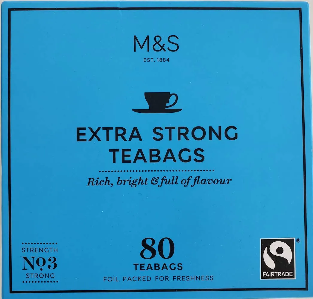 Marks and Spencer Extra Strong 80 Tea bags 250g (1 Pack) Usa Stock