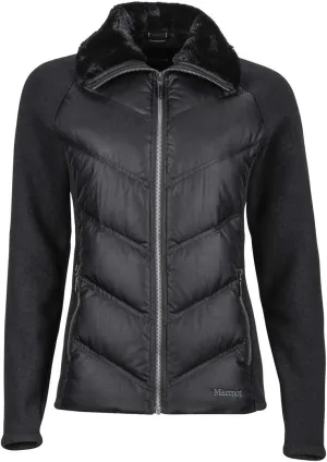 MARMOT Women's Thea Jacket - 700-Fill Down Insulated Hybrid with Fleece Sleeves Faux Fur Collar