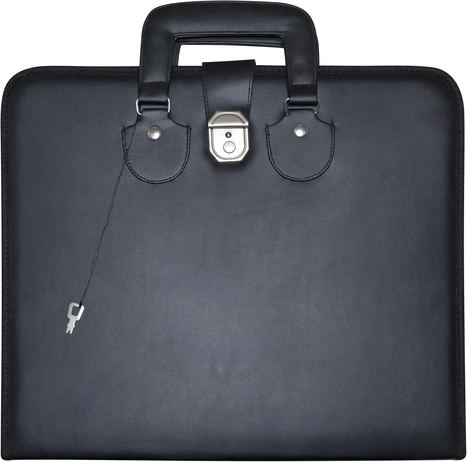 Masonic Apron File Case MM/WM Size Black Imitation Leather with Handle | Art Portfolio Display Carrying Bag