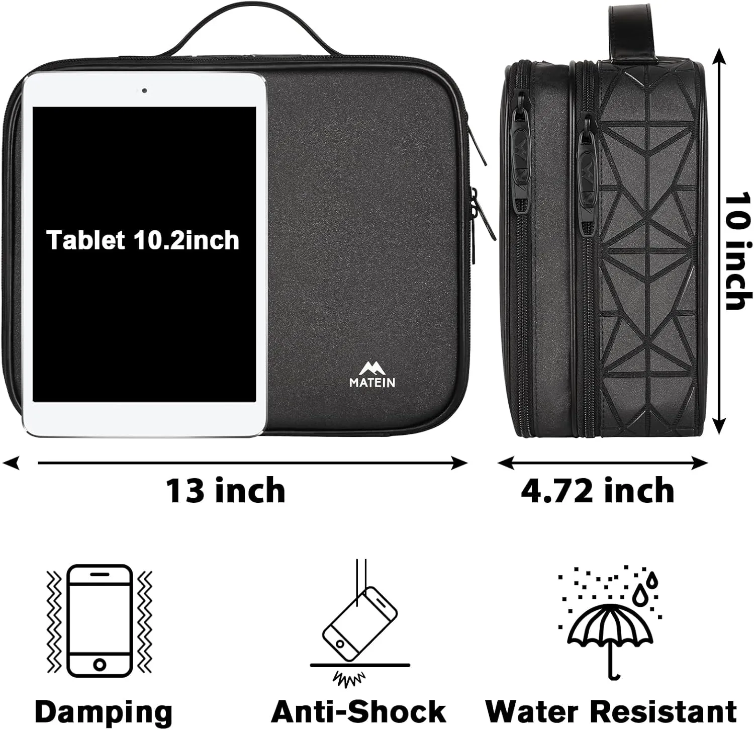 MATEIN DJ Cable File Bag with Adjustable Divider, Organizer Case for DJ Gear, Sound Instrument and Music Equipment Accessories, Shockproof Portable Double Layer Cord Bags, Black