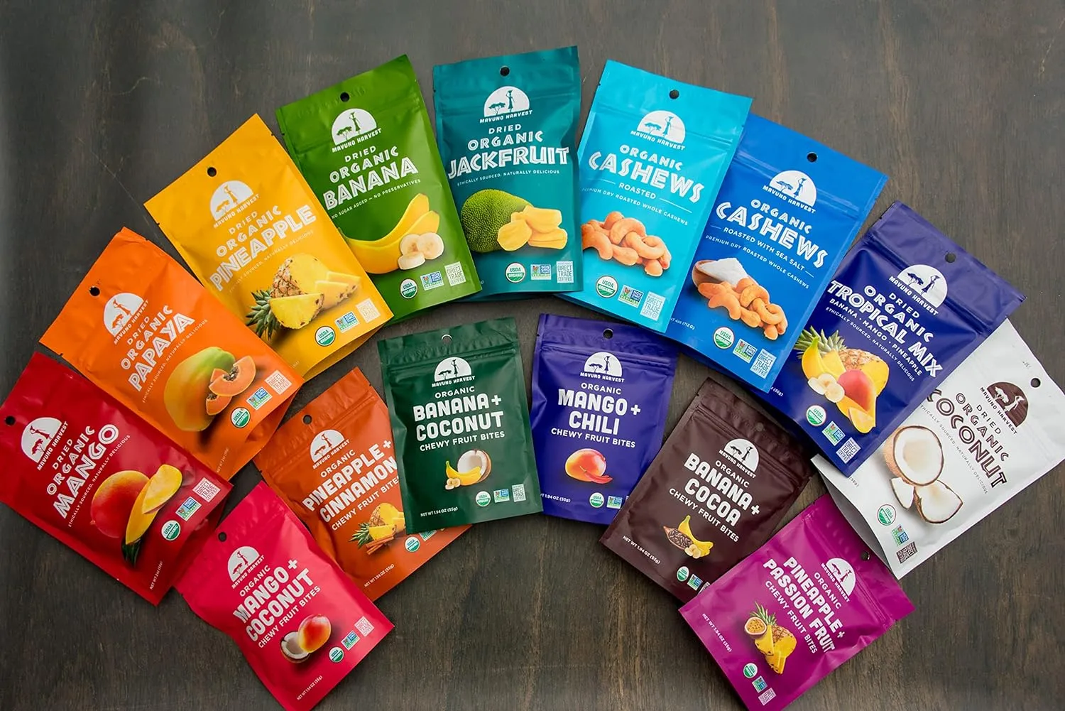 Mavuno Harvest Organic Fruit Snacks - Chewy Fruit Bites - Healthy Food for Kids & Adults - Ethically Sourced, Non-GMO, No Preservatives - Mango & Coconut - 1.94-oz. Snack Packs, Pack of 8