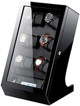 Mechanical Watch Shaker Automatic Watch Winder Box, Screen, LED Lights, Quiet Motor, 12 2 Watches Storage Display Box (Color : Black) (Black)