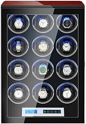 Mechanical Watch Shaker Automatic Watch Winder Box Silent Motor LCD Screen Built-in Illumination Adjustable Watch Pillows Piano Paint Exterior Efficency