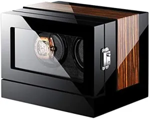 Mechanical Watch Shaker Watch Winder Box for Automatic Watches LCD Screen Display Wood Shell Piano Paint Exterior Blue LED Light Quiet Motor Efficency