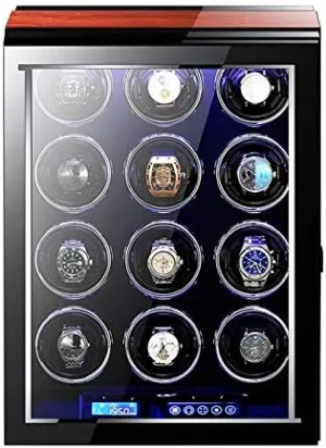 Mechanical Watch Shaker Watch Winder Box for Automatic Watches with Remote Control LCD Screen Display Piano Paint Exterior LED Light Quiet Motor