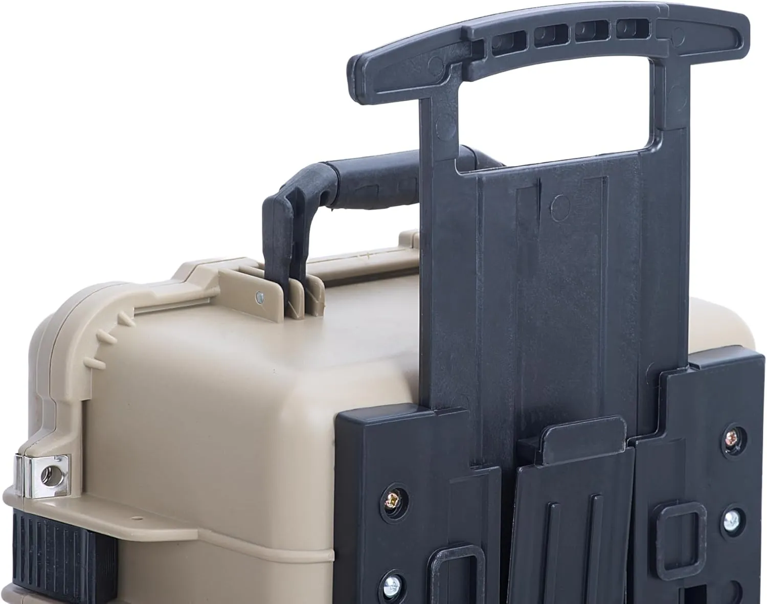 MEIJIA All Weather Rolling Waterproof Protective Case, Hard Camera Case,Dry Case with Retractable Pull Handle and Wheels,Foam Inserted, 22 x13.81x9inches (Desert Tan)