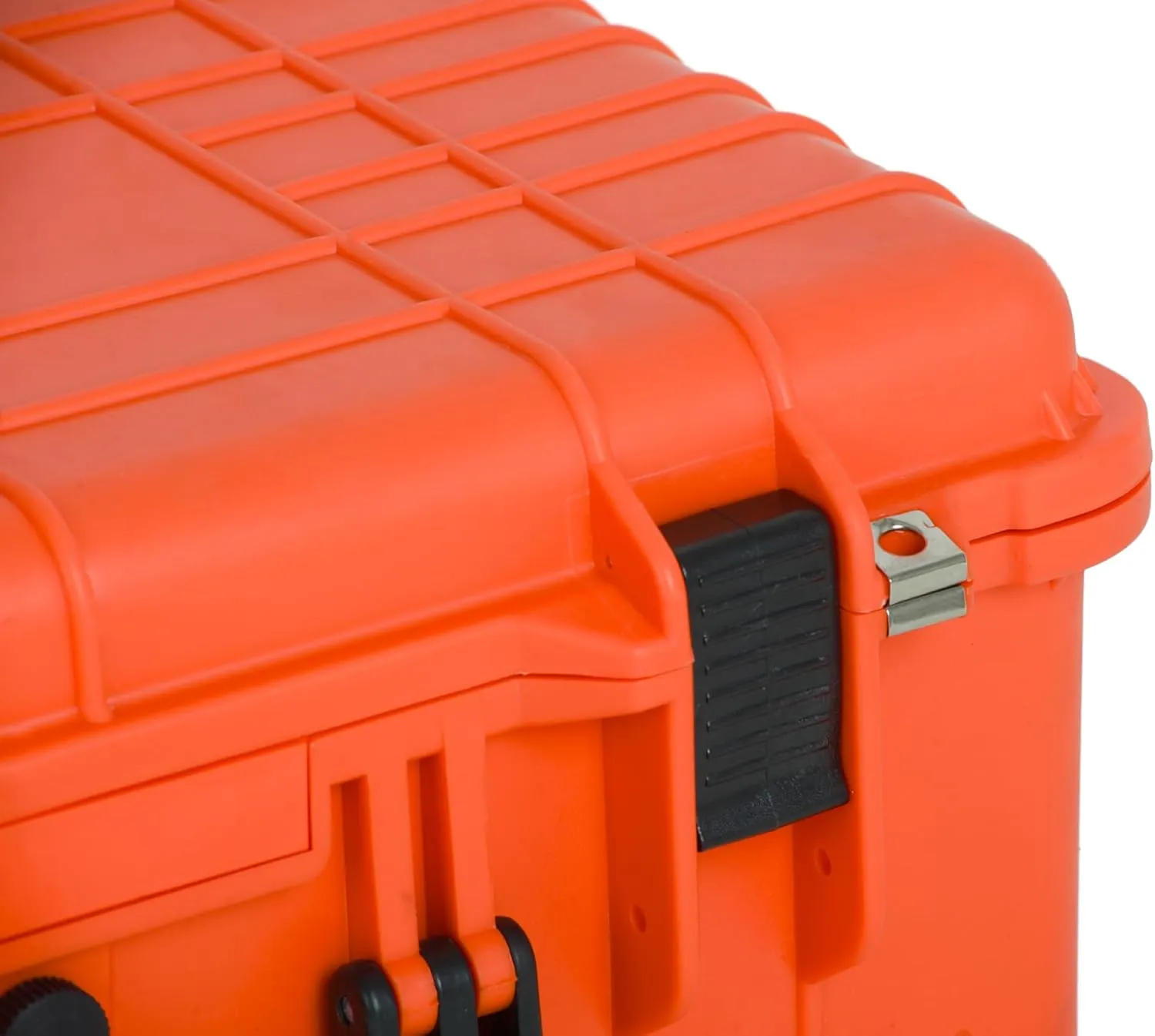 MEIJIA All Weather Rolling Waterproof Protective Case, Hard Camera Case,Dry Case with Retractable Pull Handle and Wheels,Foam Inserted,22 x13.81x9inches (Orange)