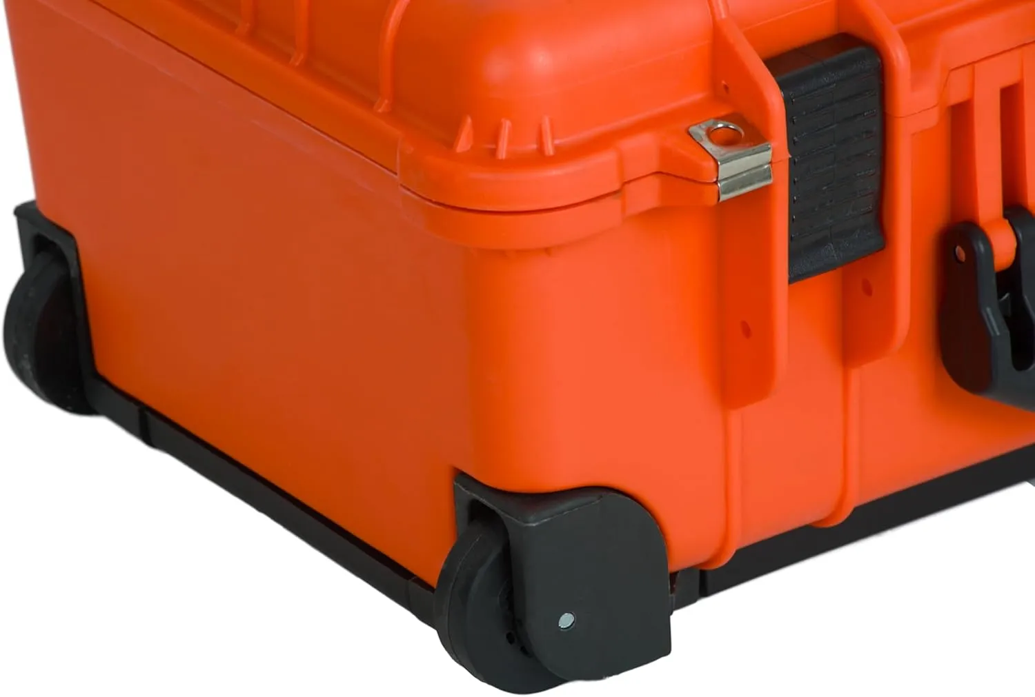 MEIJIA All Weather Rolling Waterproof Protective Case, Hard Camera Case,Dry Case with Retractable Pull Handle and Wheels,Foam Inserted,22 x13.81x9inches (Orange)