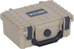 MEIJIA IP67 waterproof hard compact case,Customizable Fit Foam,8.12”x6.56”x 3.56”,Fit Use of Drones, Cameras,Equipments,lens (Desert Tan)