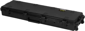 MEIJIA Premium Rolling Waterproof All Weather Hard Rifle Case with Wheels,Hard Gun Case with Customizable Fit Foam,Lightweight design,Elegant Black
