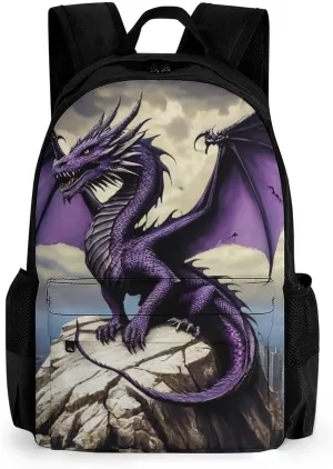 Men & Women Lightweight Cool Fierce Evil Dragon King Casual Daypack Large Capacity Bookbag With Adjustable Shoulder Straps for Gym Business Bicycle