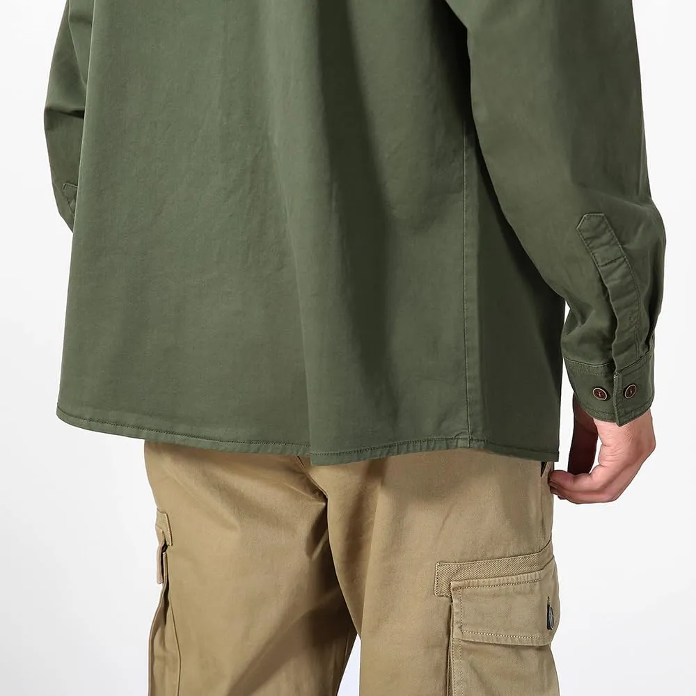 Men's Button Down Work Shirts Relaxed Fit Cotton Multi Pockets Long Sleeves Shirts