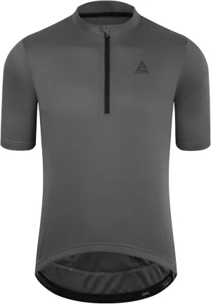 Men's Cycling Jersey Short Sleeves Bike Jersey 1/3 Zipper Solid Color Club Fit, Biking Cycling Shirt Zipper Pocket
