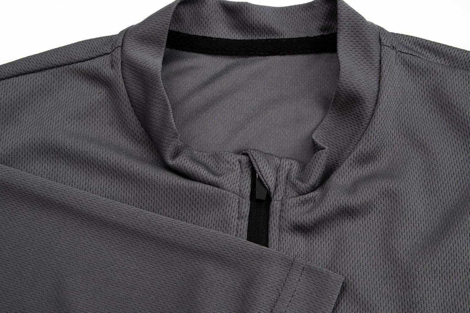 Men's Cycling Jersey Short Sleeves Bike Jersey 1/3 Zipper Solid Color Club Fit, Biking Cycling Shirt Zipper Pocket