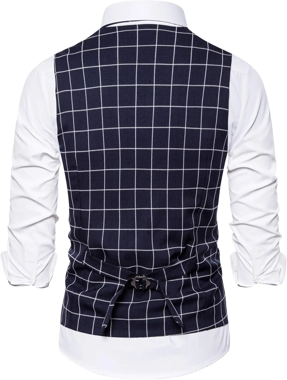 Mens Formal Business Suit Vests 5 Buttons Regular Fit Waistcoat for Suit or Tuxedo