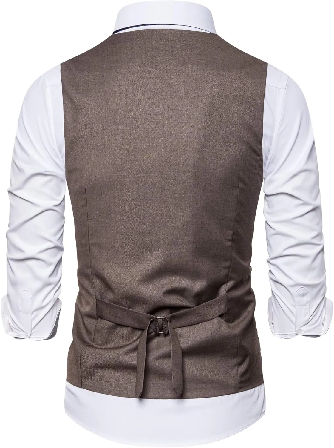 Mens Formal Business Suit Vests 5 Buttons Regular Fit Waistcoat for Suit or Tuxedo