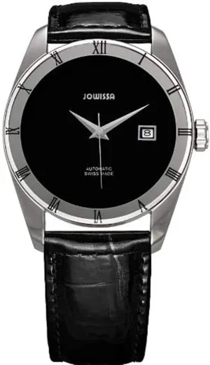 Men's J4.060.L Monte Carlo Large Automatic Black Roman Numerals Patent Leather Watch