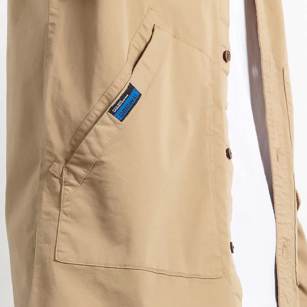 Men's Long Sleeves Work Shirts Relaxed Fit Button Down Multi Pockets Cotton Shirts