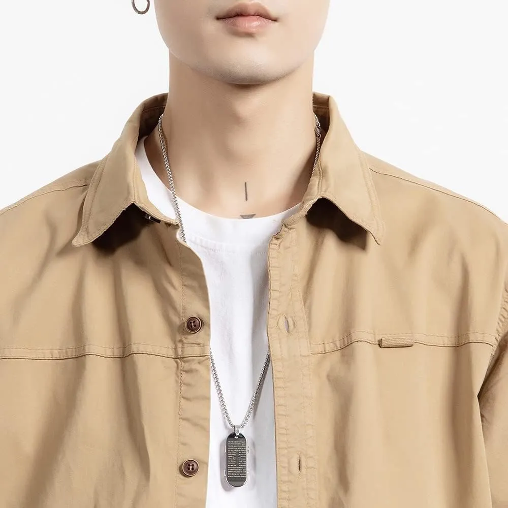 Men's Long Sleeves Work Shirts Relaxed Fit Button Down Multi Pockets Cotton Shirts