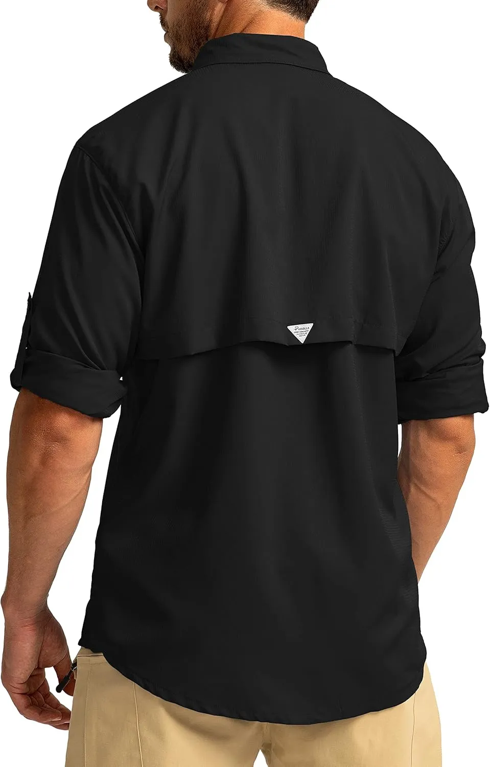 Men's Sun Protection Fishing Shirts Long Sleeve Travel Work Shirts for Men UPF50  Button Down Shirts with Zipper Pockets