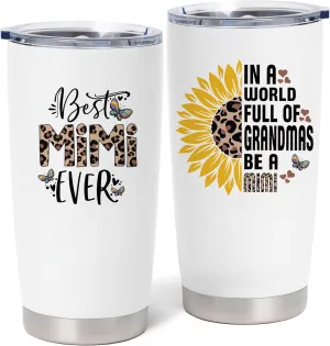 Mimi Gifts for Grandma - Mothers Day/Birthday Gifts for Mimi - Fuuny Grandma Gift from Grandkids, 20 oz Insulation Stainless Steel Tumbler