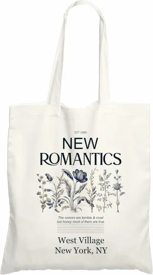 Minimal Watercolor Flowers Inspiring Cotton Tote Bags For Shopping, Grocery