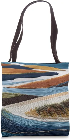 Minimalist Beach Dune Grasses Seashore Sunset Wave Art Tote Bag