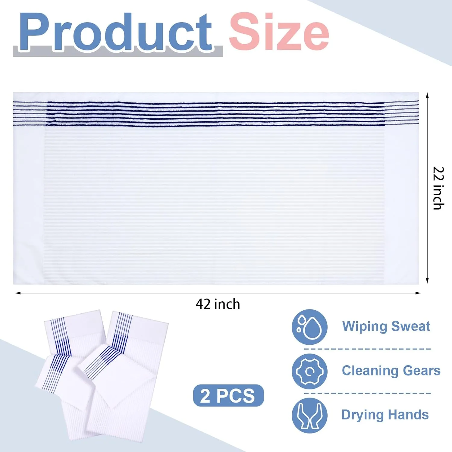 Mixweer Caddy Golf Towel 22" x 42" Large Caddy Towel Camping Sport Towels Cotton Soft Towels for Man Golf Lovers