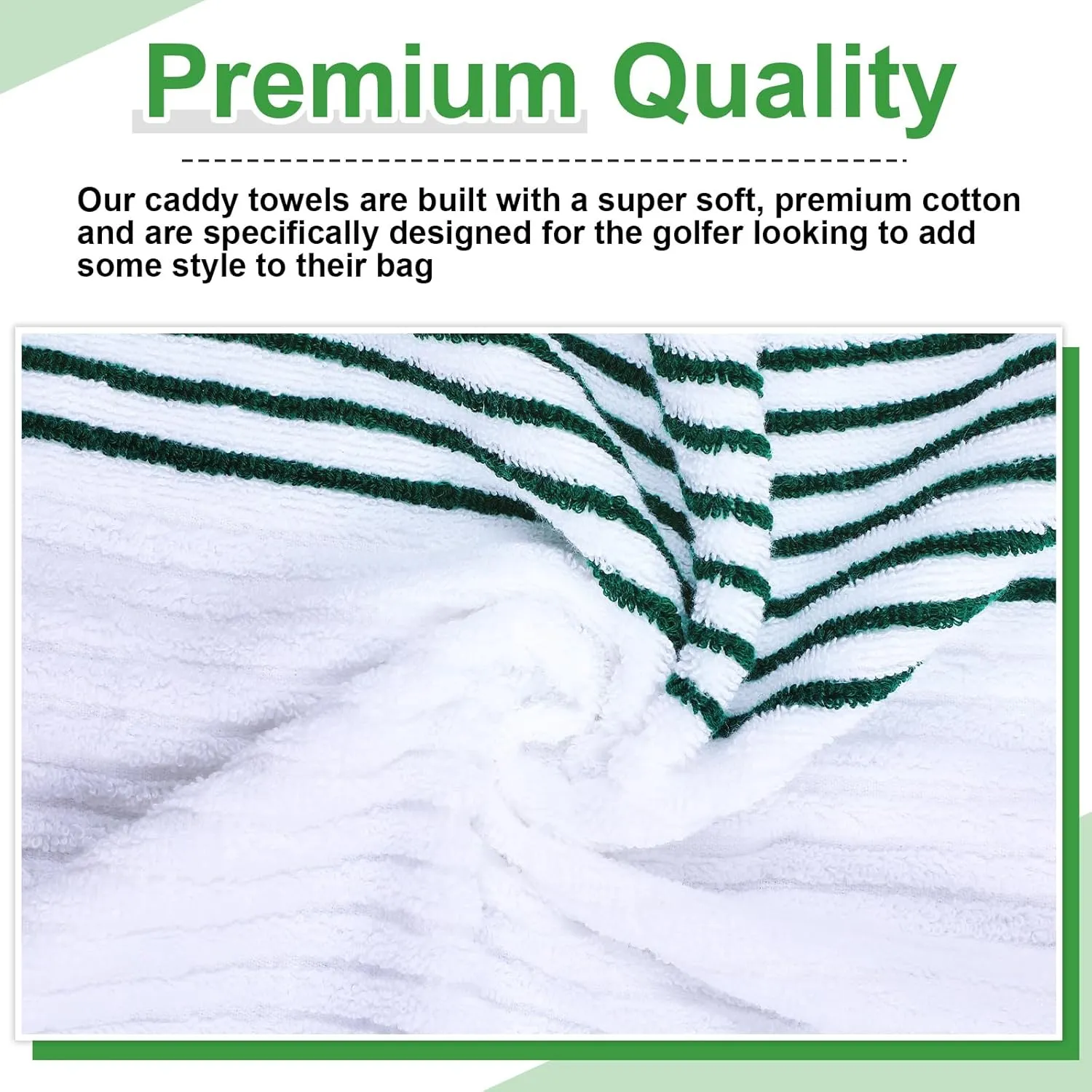 Mixweer Caddy Golf Towel 22" x 42" Large Caddy Towel Camping Sport Towels Cotton Soft Towels for Man Golf Lovers