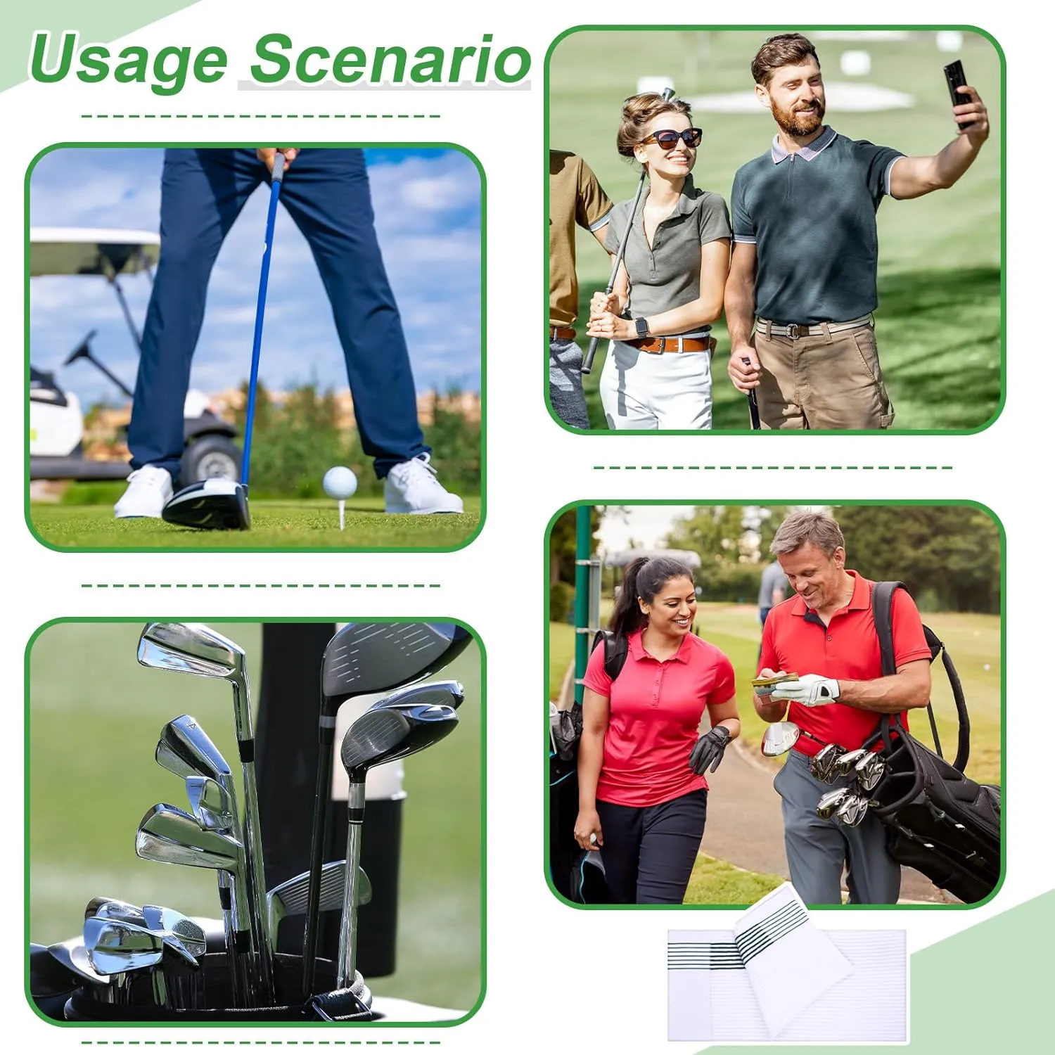 Mixweer Caddy Golf Towel 22" x 42" Large Caddy Towel Camping Sport Towels Cotton Soft Towels for Man Golf Lovers