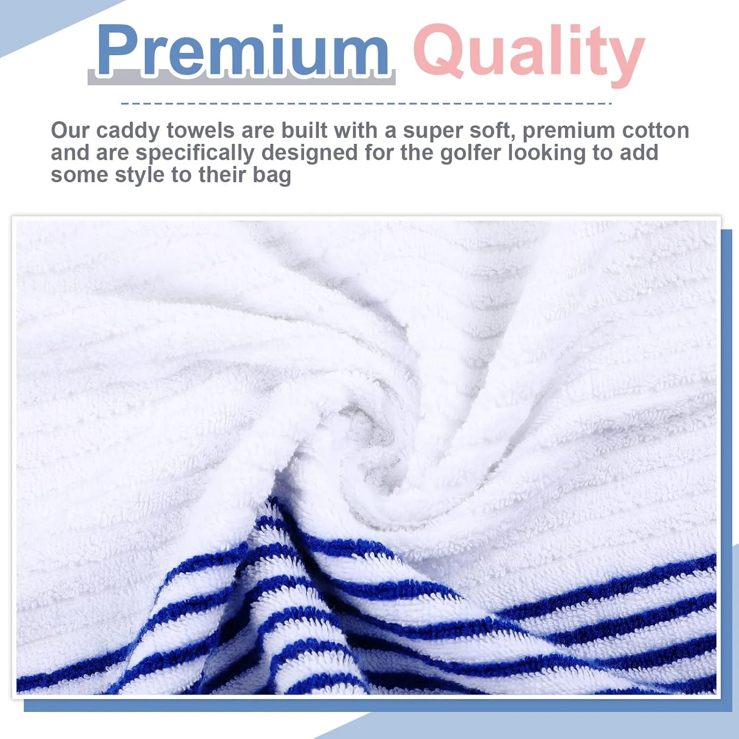 Mixweer Caddy Golf Towel 22" x 42" Large Caddy Towel Camping Sport Towels Cotton Soft Towels for Man Golf Lovers