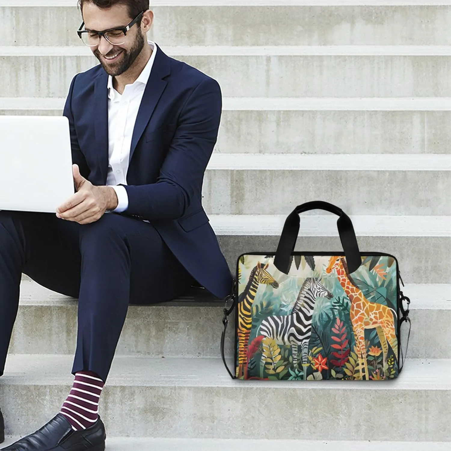 MNSRUU Laptop Bag Women Men Laptop Messenger Soccer Net