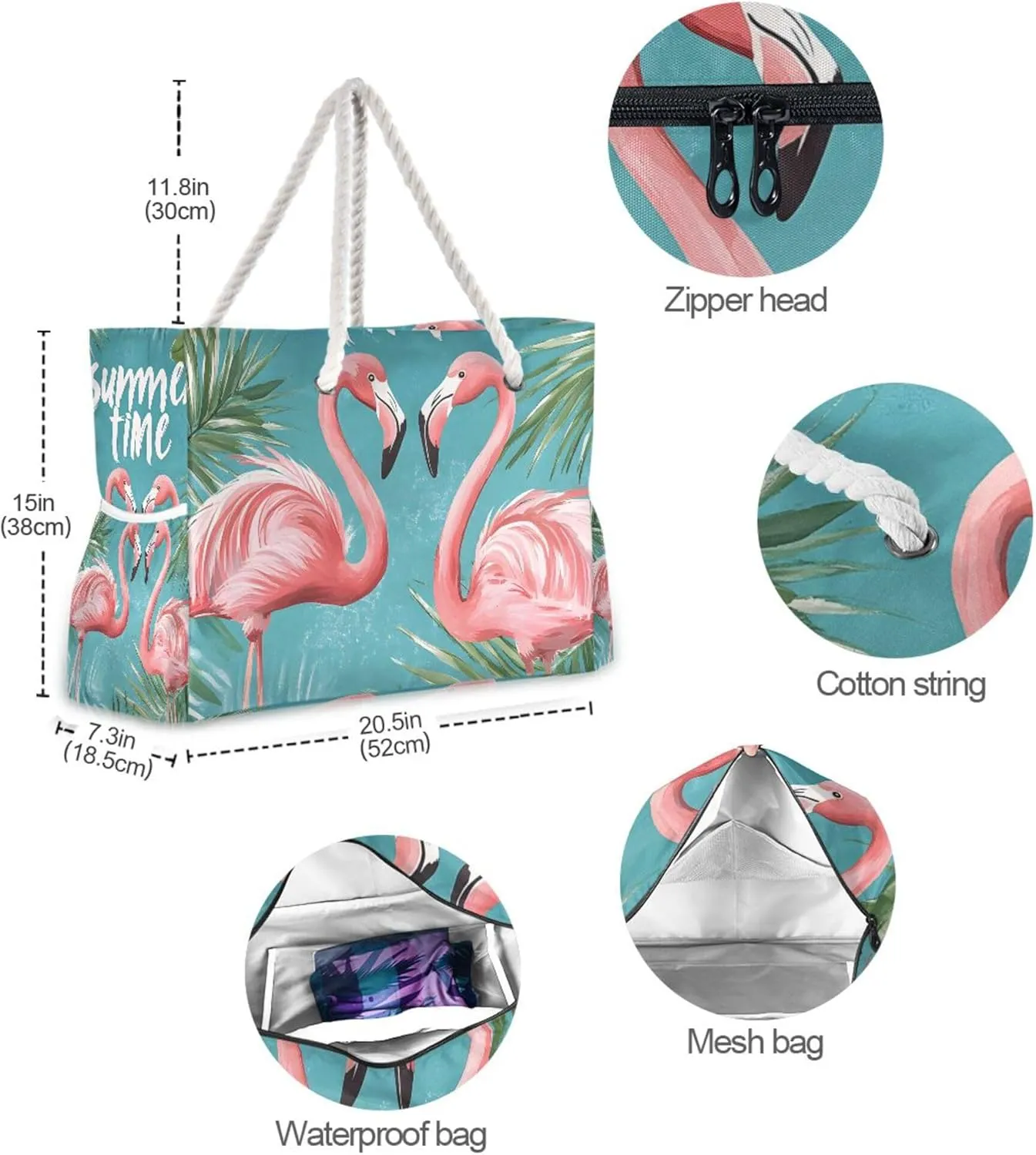 MNSRUU Large Beach Bag for Women, Summer Ocean Tote Travel Gym Swim Bag