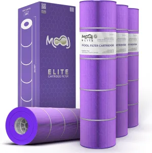MOAJ Elite Pool Filter 4-Pack Replaces Pentair CCP420, Clean and Clear Plus 420, R173576, PCC105, PCC105-PAK4, Filbur FC-1977, Unicel C-7471, J-CQ420, PLESL105 | 26" x 7" | Aseptic Hex-Flo Filtration