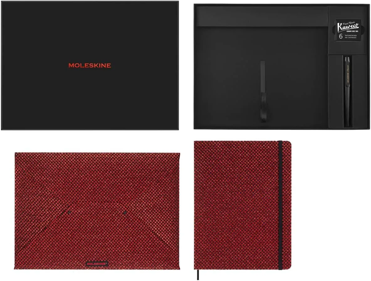 Moleskine Limited Edition Notebook Holiday Shine, Extra Large, Ruled, Metallic Red, Hard Cover (7.5 x 10)