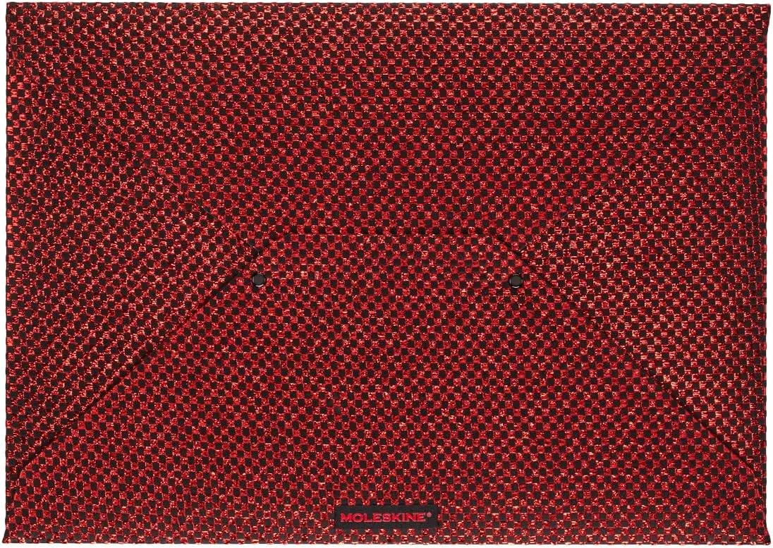 Moleskine Limited Edition Notebook Holiday Shine, Extra Large, Ruled, Metallic Red, Hard Cover (7.5 x 10)