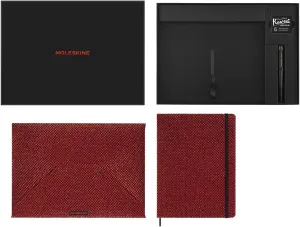 Moleskine Limited Edition Notebook Holiday Shine, Extra Large, Ruled, Metallic Red, Hard Cover (7.5 x 10)