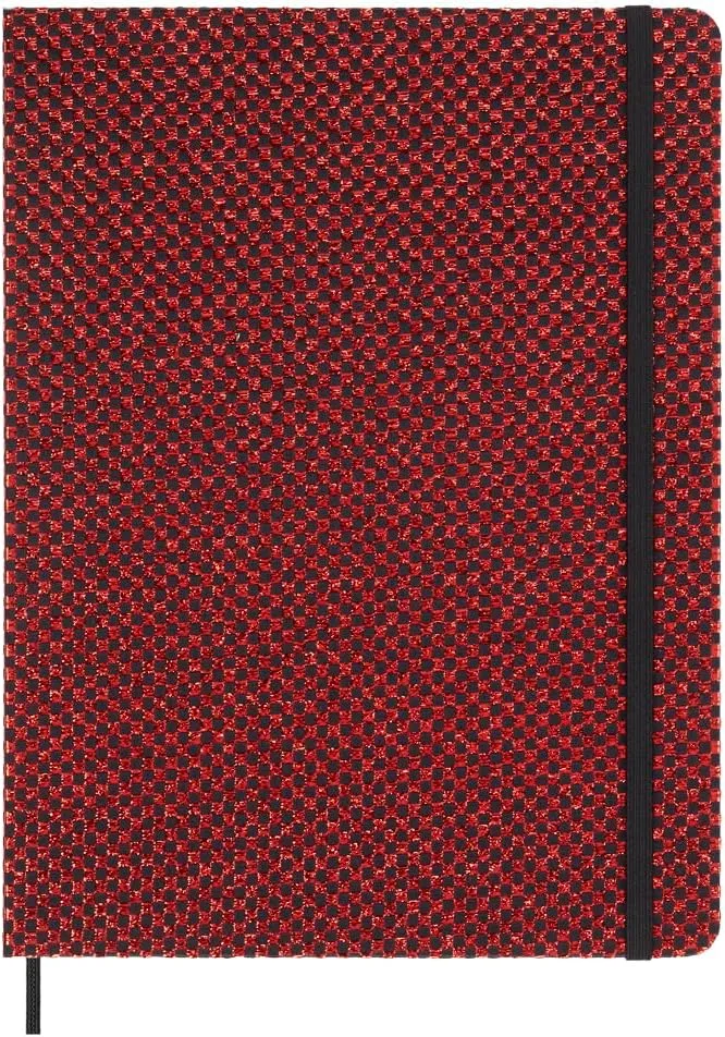 Moleskine Limited Edition Notebook Holiday Shine, Extra Large, Ruled, Metallic Red, Hard Cover (7.5 x 10)