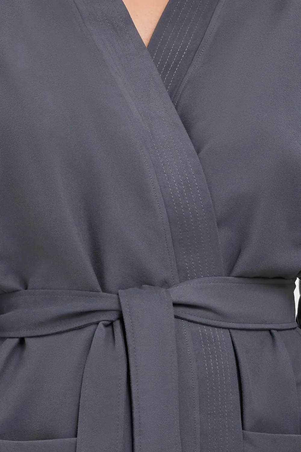 MONARCH Chamois Microfiber Kimono Hotel Robe - Lightweight Absorbent Soft Spa Bathrobe Cypress
